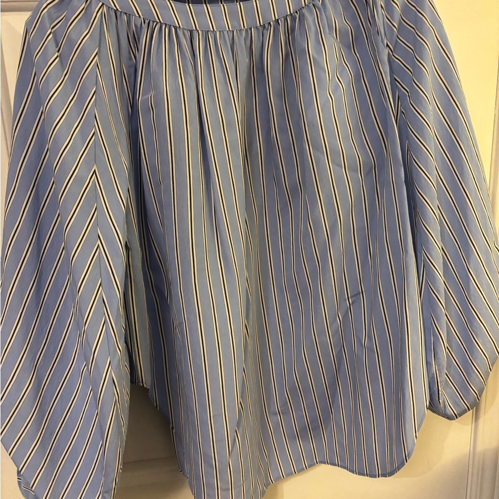 Smythe Blue Striped Women's Top size S - Picture 2 of 3